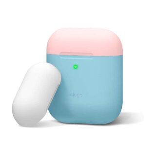 elago AirPods Duo Case [Body-Pastel Blue/Top-Pink, White]