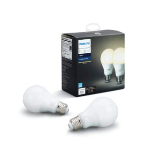 Philips Hue White A19 (PACK X2) - Bombilla LED de 60 W equivalente a regulable (funciona con Alexa Apple HomeKit y Google Assistant)