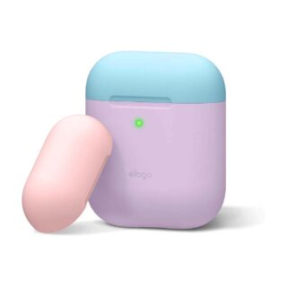elago AirPods Duo Case [Body-Lavender/Top-Pastel Blue, Lovely Pink]