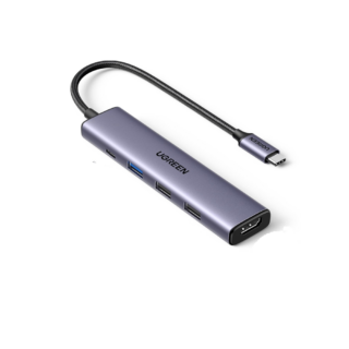 Ugreen Hub 5EN1*HDMI 4K@30Hz, USB-C PD 100W, USB-A 3.0 5Gbps, 2x USBA 2.0 480Mbps*SOPORTA HASTA 95W PD (15495)