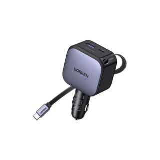 Ugreen Nexode 90W Cargador de Auto con Cable Retractil USB C (55909B)
