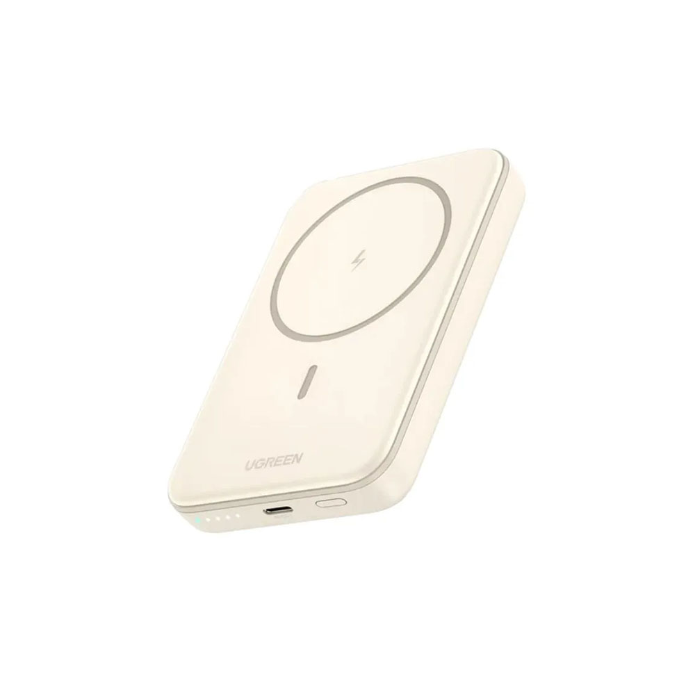 POWER BANK UGREEN 5000mAh 15W BEIGE*CARGA INALAMBRICA PARA IPHONE*PUERTO USB-C*CARGA DUAL (25207)